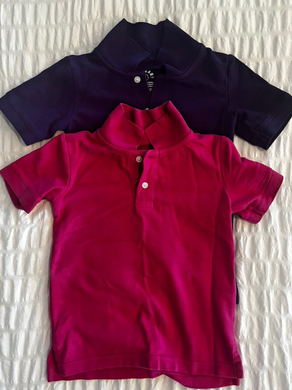Set of 2 Primary Short Sleeve Pique Polo Shirts-Size 4